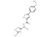 3-(4-methoxyphenyl)-N-[1-(5-methyl-1H-1,2,4-triazol-3-yl)ethyl]-1H-pyrazole-5-carboxamide