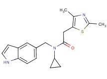 N-cyclopropyl-2-(2,4-dimethyl-1,3-thiazol-5-yl)-N-(1H-indol-5-ylmethyl)acetamide