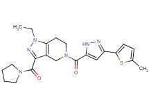 1-ethyl-5-{[3-(5-methyl-2-thienyl)-1H-pyrazol-5-yl]carbonyl}-3-(1-pyrrolidinylcarbonyl)-4,5,6,7-tetrahydro-1H-pyrazolo[4,3-c]pyridine