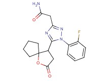 2-[1-(2-fluorophenyl)-5-(2-oxo-1-oxaspiro[4.4]non-4-yl)-1H-1,2,4-triazol-3-yl]acetamide