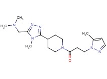 N,N-dimethyl-1-(4-methyl-5-{1-[3-(5-methyl-1H-pyrazol-1-yl)propanoyl]piperidin-4-yl}-4H-1,2,4-triazol-3-yl)methanamine
