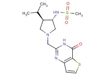 N-{(3S*,4R*)-4-isopropyl-1-[(4-oxo-3,4-dihydrothieno[3,2-d]pyrimidin-2-yl)methyl]pyrrolidin-3-yl}methanesulfonamide