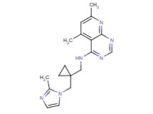 5,7-dimethyl-N-({1-[(2-methyl-1H-imidazol-1-yl)methyl]cyclopropyl}methyl)pyrido[2,3-d]pyrimidin-4-amine