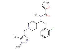 N-(2-(2-chlorophenyl)-1-{1-[(1,5-dimethyl-1H-pyrazol-4-yl)methyl]-4-piperidinyl}ethyl)-N-methyl-2-furamide