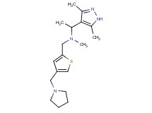1-(3,5-dimethyl-1H-pyrazol-4-yl)-N-methyl-N-{[4-(pyrrolidin-1-ylmethyl)-2-thienyl]methyl}ethanamine