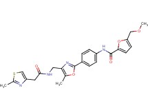 5-(methoxymethyl)-N-{4-[5-methyl-4-({[(2-methyl-1,3-thiazol-4-yl)acetyl]amino}methyl)-1,3-oxazol-2-yl]phenyl}-2-furamide