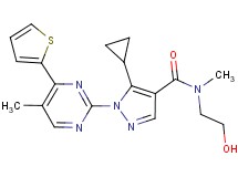 5-cyclopropyl-N-(2-hydroxyethyl)-N-methyl-1-[5-methyl-4-(2-thienyl)-2-pyrimidinyl]-1H-pyrazole-4-carboxamide