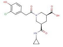(3S*,5R*)-1-[(3-chloro-4-hydroxyphenyl)acetyl]-5-[(cyclopropylamino)carbonyl]-3-piperidinecarboxylic acid
