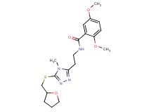 2,5-dimethoxy-N-(2-{4-methyl-5-[(tetrahydro-2-furanylmethyl)thio]-4H-1,2,4-triazol-3-yl}ethyl)benzamide