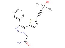 2-{5-[5-(3-hydroxy-3-methylbut-1-yn-1-yl)-2-thienyl]-4-phenyl-1H-imidazol-1-yl}acetamide