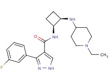 N-{(1S*,2R*)-2-[(1-ethyl-4-piperidinyl)amino]cyclobutyl}-3-(3-fluorophenyl)-1H-pyrazole-4-carboxamide