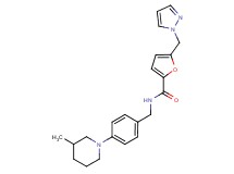 N-[4-(3-methylpiperidin-1-yl)benzyl]-5-(1H-pyrazol-1-ylmethyl)-2-furamide