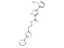 3-(1-methyl-1H-pyrrol-2-yl)-N-{2-[5-(tetrahydro-2-furanyl)-1,2,4-oxadiazol-3-yl]ethyl}-1H-pyrazole-5-carboxamide