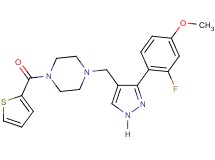 1-{[3-(2-fluoro-4-methoxyphenyl)-1H-pyrazol-4-yl]methyl}-4-(2-thienylcarbonyl)piperazine