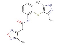 N-{2-[(3,5-dimethyl-1H-pyrazol-4-yl)thio]phenyl}-2-(4-methyl-1,2,5-oxadiazol-3-yl)acetamide