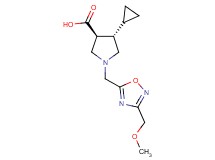 (3S*,4S*)-4-cyclopropyl-1-{[3-(methoxymethyl)-1,2,4-oxadiazol-5-yl]methyl}-3-pyrrolidinecarboxylic acid
