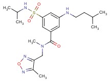 3-[(isopropylamino)sulfonyl]-N-methyl-5-[(3-methylbutyl)amino]-N-[(4-methyl-1,2,5-oxadiazol-3-yl)methyl]benzamide