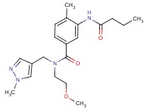 3-(butyrylamino)-N-(2-methoxyethyl)-4-methyl-N-[(1-methyl-1H-pyrazol-4-yl)methyl]benzamide