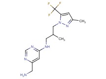 6-(aminomethyl)-N-{2-methyl-3-[3-methyl-5-(trifluoromethyl)-1H-pyrazol-1-yl]propyl}pyrimidin-4-amine