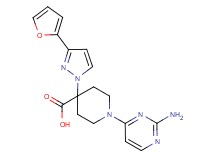 1-(2-aminopyrimidin-4-yl)-4-[3-(2-furyl)-1H-pyrazol-1-yl]piperidine-4-carboxylic acid