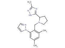 5-{1-[2,4-dimethyl-6-(1H-pyrazol-1-yl)benzyl]pyrrolidin-2-yl}-3-methyl-1H-1,2,4-triazole