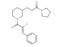 1-[(2Z)-2-fluoro-3-phenyl-2-propenoyl]-3-[3-oxo-3-(1-pyrrolidinyl)propyl]piperidine