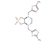 (4aR*,7aS*)-1-[(5-methyl-2-furyl)methyl]-4-[(2-methyl-1,3-oxazol-4-yl)methyl]octahydrothieno[3,4-b]pyrazine 6,6-dioxide