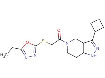 3-cyclobutyl-5-{[(5-ethyl-1,3,4-oxadiazol-2-yl)thio]acetyl}-4,5,6,7-tetrahydro-1H-pyrazolo[4,3-c]pyridine
