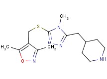 4-[(5-{[(3,5-dimethyl-4-isoxazolyl)methyl]thio}-4-methyl-4H-1,2,4-triazol-3-yl)methyl]piperidine hydrochloride