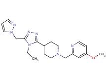 2-({4-[4-ethyl-5-(1H-pyrazol-1-ylmethyl)-4H-1,2,4-triazol-3-yl]piperidin-1-yl}methyl)-4-methoxypyridine