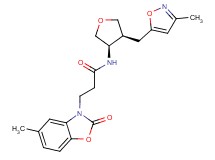 N-{(3R*,4S*)-4-[(3-methylisoxazol-5-yl)methyl]tetrahydrofuran-3-yl}-3-(5-methyl-2-oxo-1,3-benzoxazol-3(2H)-yl)propanamide