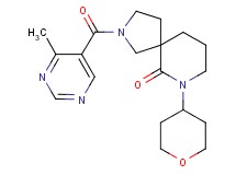 2-[(4-methyl-5-pyrimidinyl)carbonyl]-7-(tetrahydro-2H-pyran-4-yl)-2,7-diazaspiro[4.5]decan-6-one