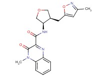 4-methyl-N-{(3R*,4S*)-4-[(3-methylisoxazol-5-yl)methyl]tetrahydrofuran-3-yl}-3-oxo-3,4-dihydroquinoxaline-2-carboxamide