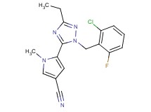 5-[1-(2-chloro-6-fluorobenzyl)-3-ethyl-1H-1,2,4-triazol-5-yl]-1-methyl-1H-pyrrole-3-carbonitrile