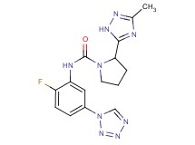 N-[2-fluoro-5-(1H-tetrazol-1-yl)phenyl]-2-(3-methyl-1H-1,2,4-triazol-5-yl)pyrrolidine-1-carboxamide