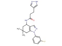 N-[1-(3-fluorophenyl)-6,6-dimethyl-4,5,6,7-tetrahydro-1H-indazol-4-yl]-3-(1H-pyrazol-4-yl)propanamide