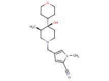 4-{[(3R*,4R*)-4-hydroxy-3-methyl-4-(tetrahydro-2H-pyran-4-yl)-1-piperidinyl]methyl}-1-methyl-1H-pyrrole-2-carbonitrile