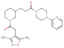 1-(3-{1-[(3,5-dimethyl-4-isoxazolyl)acetyl]-3-piperidinyl}propanoyl)-4-(2-pyridinyl)piperazine