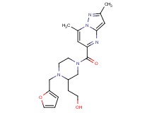 2-[4-[(2,7-dimethylpyrazolo[1,5-a]pyrimidin-5-yl)carbonyl]-1-(2-furylmethyl)piperazin-2-yl]ethanol