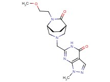 6-{[(1S*,5R*)-6-(2-methoxyethyl)-7-oxo-3,6-diazabicyclo[3.2.2]non-3-yl]methyl}-1-methyl-1,5-dihydro-4H-pyrazolo[3,4-d]pyrimidin-4-one
