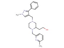 2-{4-[(1-methyl-3-phenyl-1H-pyrazol-4-yl)methyl]-1-[(6-methyl-2-pyridinyl)methyl]-2-piperazinyl}ethanol