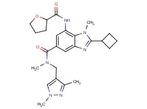 2-cyclobutyl-N-[(1,3-dimethyl-1H-pyrazol-4-yl)methyl]-N,1-dimethyl-7-[(tetrahydro-2-furanylcarbonyl)amino]-1H-benzimidazole-5-carboxamide