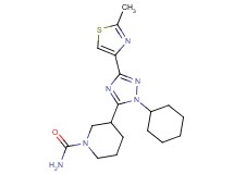 3-[1-cyclohexyl-3-(2-methyl-1,3-thiazol-4-yl)-1H-1,2,4-triazol-5-yl]piperidine-1-carboxamide
