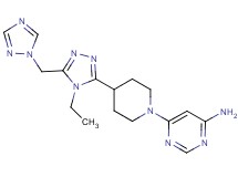 6-{4-[4-ethyl-5-(1H-1,2,4-triazol-1-ylmethyl)-4H-1,2,4-triazol-3-yl]piperidin-1-yl}pyrimidin-4-amine