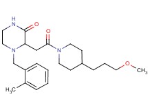 3-{2-[4-(3-methoxypropyl)-1-piperidinyl]-2-oxoethyl}-4-(2-methylbenzyl)-2-piperazinone