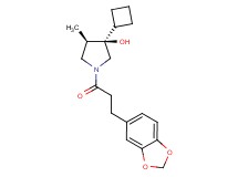 (3R*,4R*)-1-[3-(1,3-benzodioxol-5-yl)propanoyl]-3-cyclobutyl-4-methyl-3-pyrrolidinol