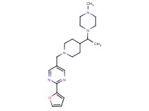 2-(2-furyl)-5-({4-[1-(4-methyl-1-piperazinyl)ethyl]-1-piperidinyl}methyl)pyrimidine