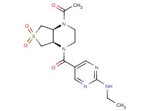 5-{[(4aS*,7aR*)-4-acetyl-6,6-dioxidohexahydrothieno[3,4-b]pyrazin-1(2H)-yl]carbonyl}-N-ethyl-2-pyrimidinamine