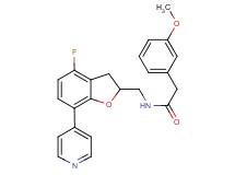 N-{[4-fluoro-7-(4-pyridinyl)-2,3-dihydro-1-benzofuran-2-yl]methyl}-2-(3-methoxyphenyl)acetamide