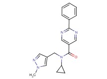 N-cyclopropyl-N-[(1-methyl-1H-pyrazol-4-yl)methyl]-2-phenylpyrimidine-5-carboxamide